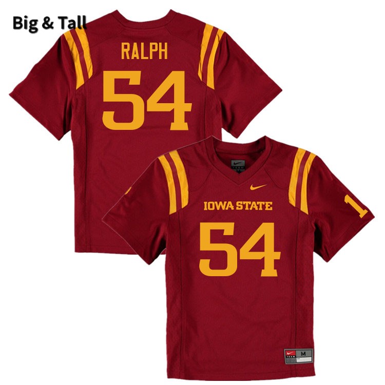 Iowa State Cyclones Men's #54 Aidan Ralph Nike NCAA Authentic Cardinal Big & Tall College Stitched Football Jersey AE42B87PN